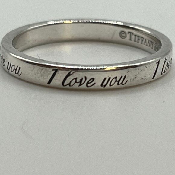 Tiffany Retired Notes "I Love You" Ring - Sterling Silver - Size 8.0 - Picture 5 of 11